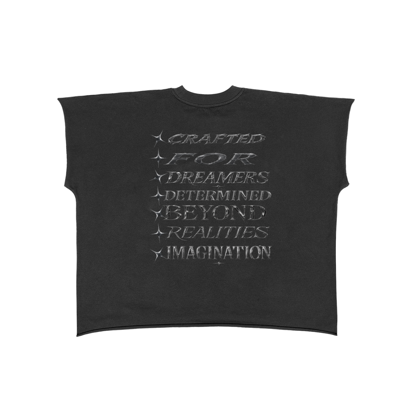 Raw Edge Boxy Non-Shrink T-Shirt