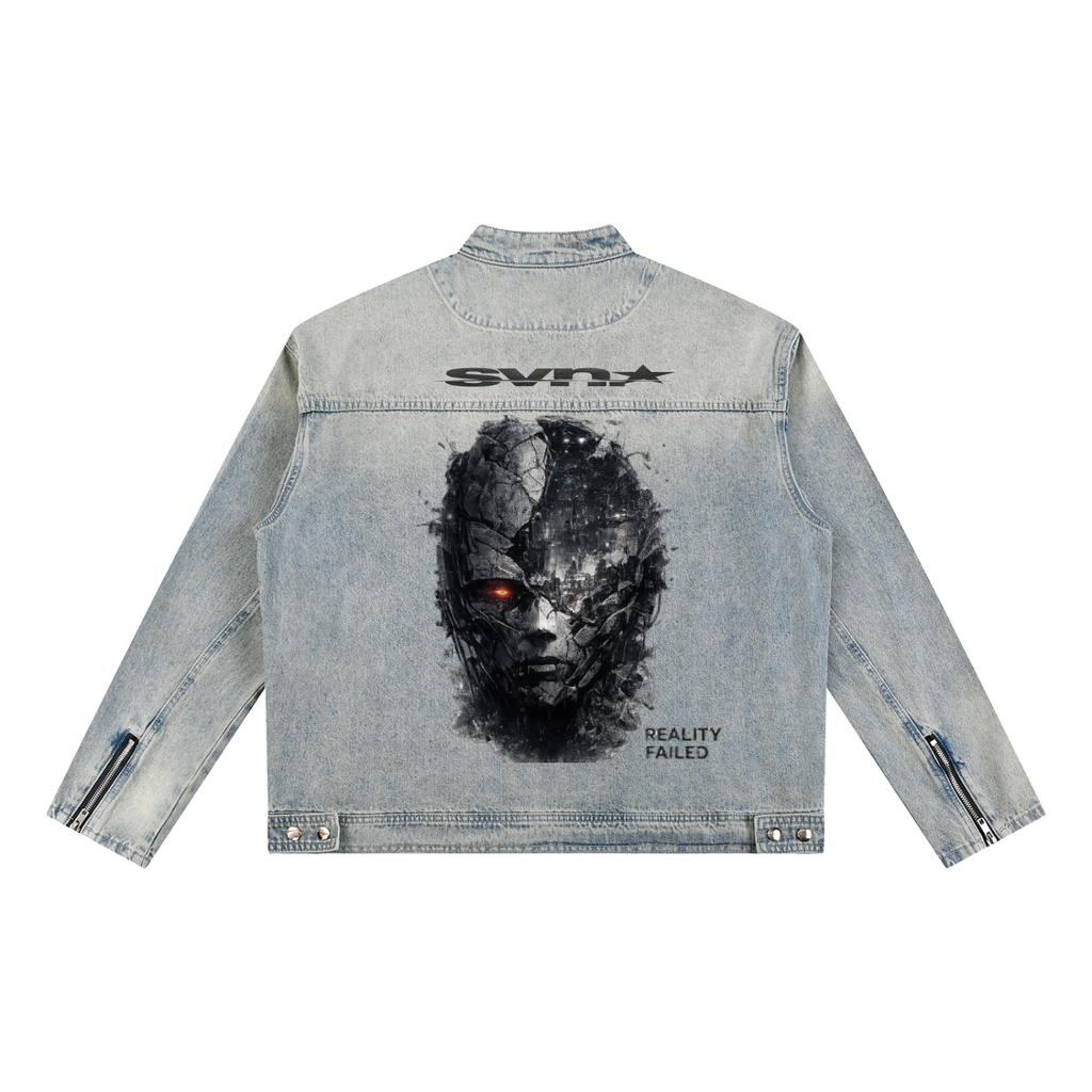 Reality Failed Vintage Wash Zip Denim Jacket