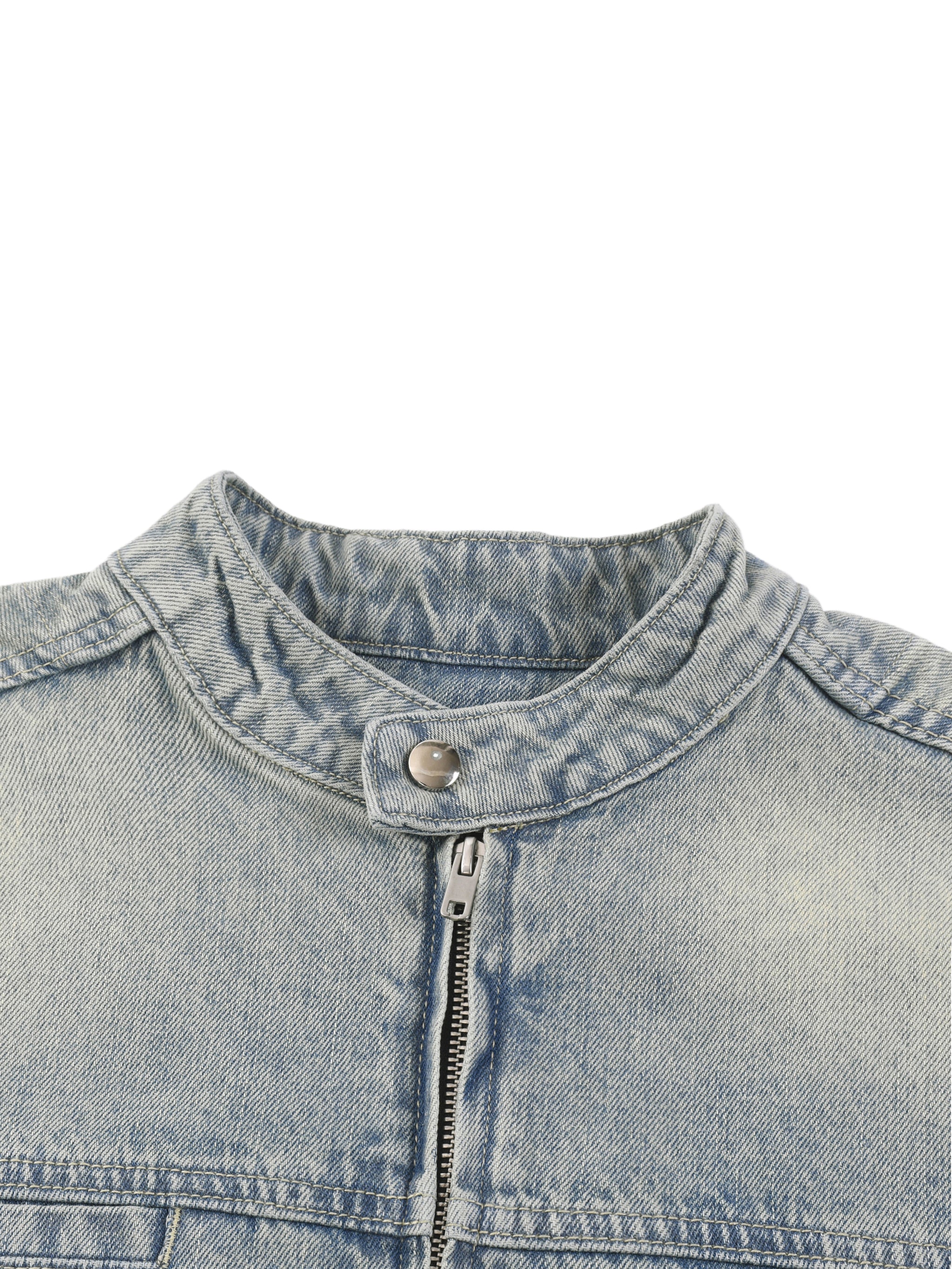 Reality Failed Vintage Wash Zip Denim Jacket